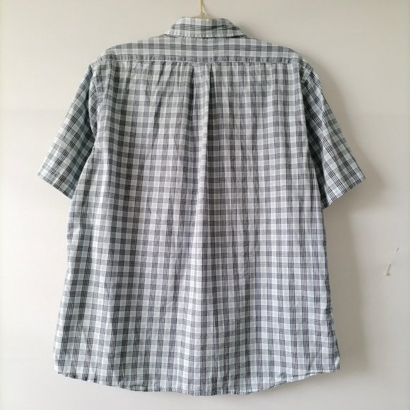 Brooks Brother Mens Blue Plaid Short Sleeve Regent Fit Button Down Shirt L - Picture 2 of 6